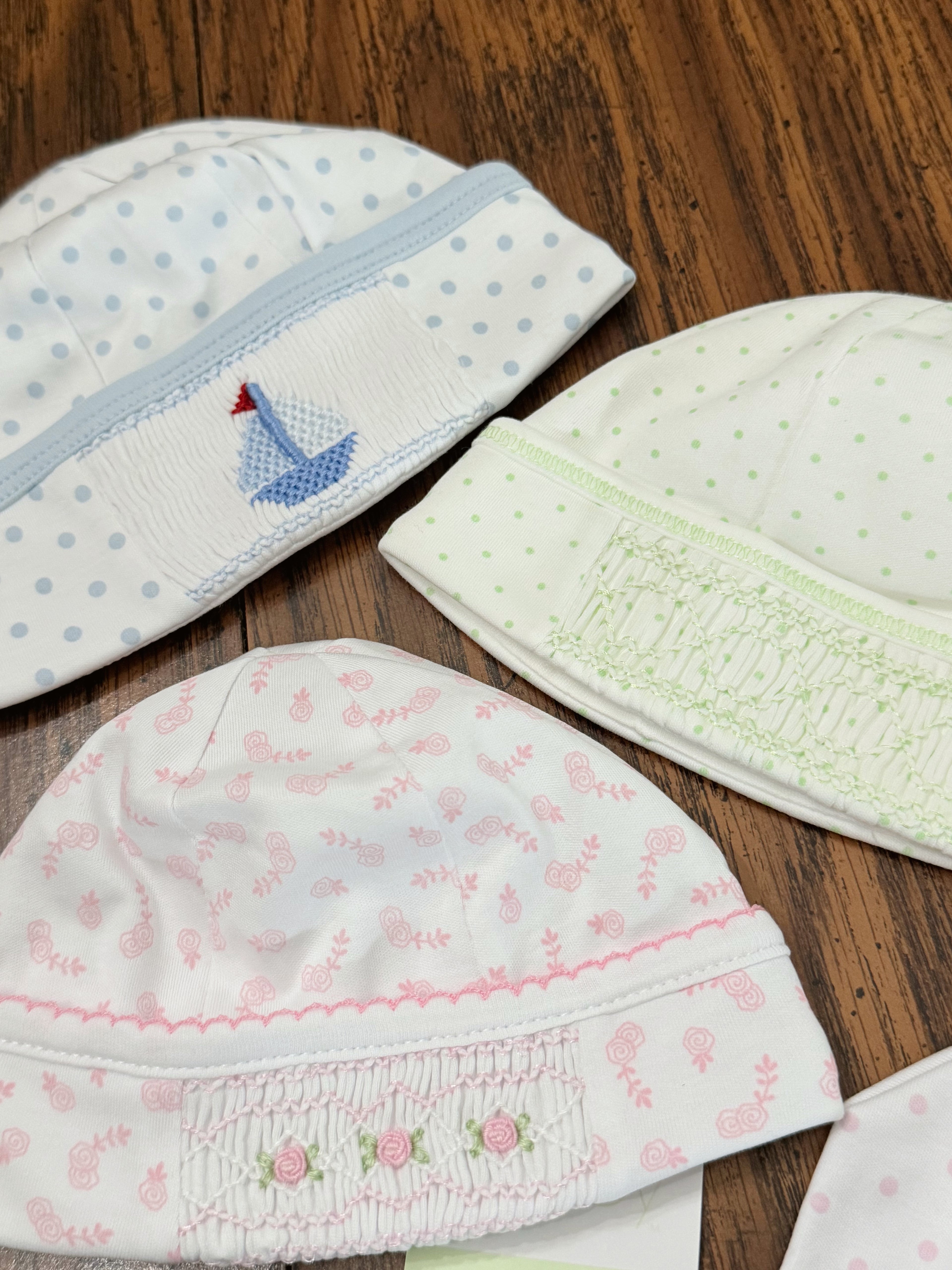 Smocked infant hats
