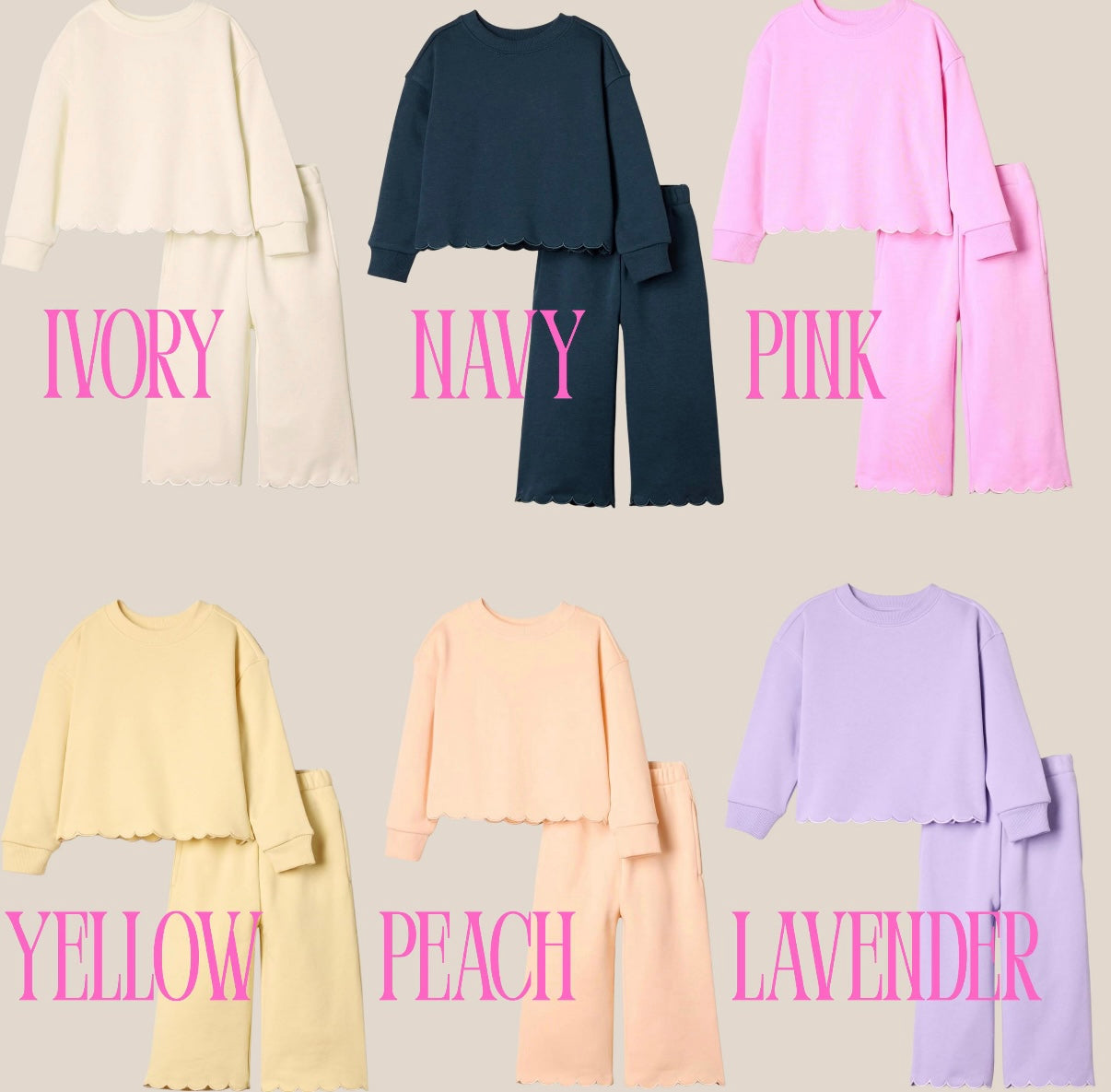 Embroidered Scallop Set