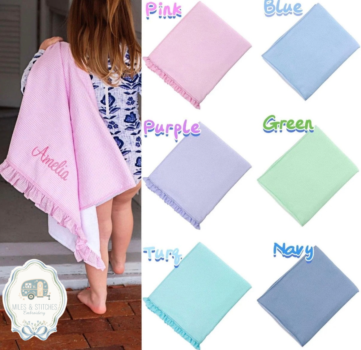 Embroidered beach towel ☀️